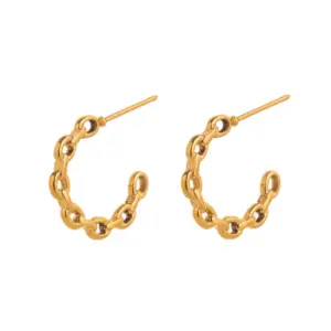 Chain C- Shaped Earrings Yellow / Gold