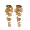Wholesale 1 Pair Elegant Exaggerated Flower Inlay Copper Artificial Rhinestones Drop Earrings