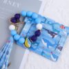 Wholesale Silicone bead bracelet, card holder, keychain, PU tassel beaded printed animal