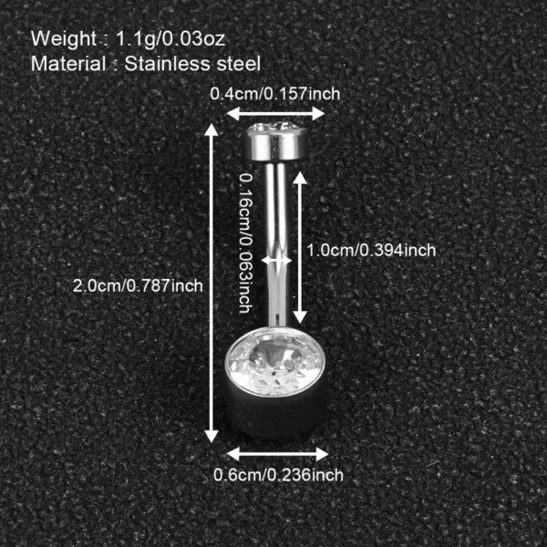 1 Piece Belly Rings Simple Style Classic Style Solid Color 302 Stainless Steel 316 Stainless Steel Polishing Rhinestone Inlay Diamond Belly Rings