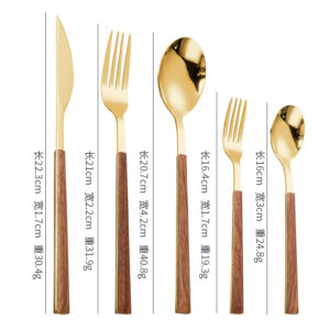 FMW gold 5 Piece Knife fork spoon
