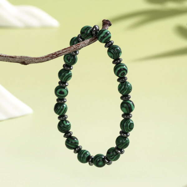 Wholesale New Green Peacock Beaded Bracelet Cross-Border Hot Selling Punk Style Men's Round Bead Beaded Bracelet Street Stall Batch Goods