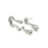 Wholesale 304 Stainless Steel Irregular Solid Color INS Style Cool Style Asymmetrical Silver Ear Studs