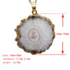 Wholesale Natural Crystal Sunflower Pendant Asymmetrical Raw Stone Natural Stone Slice Gold-Plated Necklace Accessories