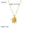 Wholesale 304 Stainless Steel Gold Plated Simple Style Classic Style Plating Solid Color Pendant Necklace