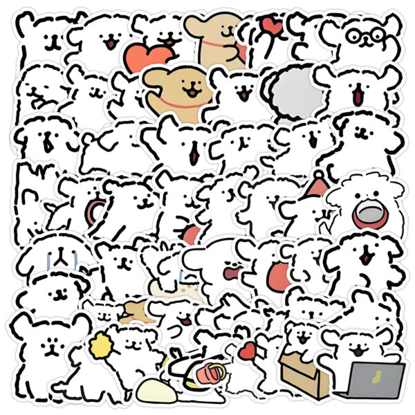 Wholesale 50 Adorable Cross-Border Puppy Doodle Stickers