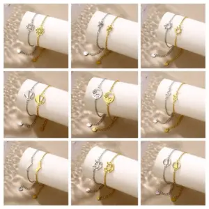 Wholesale Cute Hip-Hop Lady Cactus Star Moon 201 Stainless Steel Cable Chain Bracelets In Bulk
