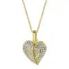 Titanium Steel Copper Plating Heart Shape Zircon Pendant Necklace