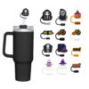 Wholesale New 10mm food grade silicone straw plug Halloween straw cap stanley accessories straw sleeve