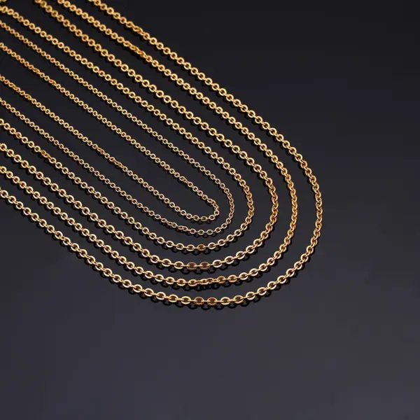 Wholesale PVD Coated 18K Gold Plated Geometric Titanium Steel Fashion Waterproof Non Tarnish Necklace