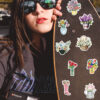 oly-b25ef57dc8bd05dd3401a678bf2623d2 Wholesale 50 Cross-border New Flower Graffiti Stickers Cartoon Bouquet Waterproof Decorative Luggage Laptop Phone Stickers