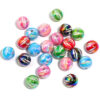 Wholesale Christmas color stripe beads UV plating printing watermelon beads