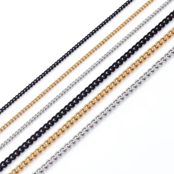 oly-b269f77229e21de0df7c4b978f52b445 Wholesale PVD Coated 18K Gold Plated Geometric Titanium Steel Fashion Waterproof Non Tarnish Titanium Steel Necklace