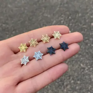 PVD Coated 18K Gold Real Gold Plated Web Titanium Steel Fashion Waterproof Non Tarnish Ear Studs