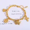 Wholesale Ion Plating (IP) 18K Gold Plated Cross Heart Shape Flower 304 Stainless Steel Elegant Religion Artistic Multi Charms Bracelet