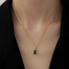 oly-b26f4f0d02500fcef4c808ffeb9ebede Wholesale French simple emerald pendant necklace female niche design 1 light luxury high-grade clavicle chain jewelry