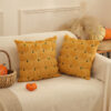 Wholesale Thanksgiving Autumn Plush Quilted Pumpkin Orange Throw Pillow/Backrest Cover