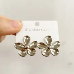 Steel Color Earrings 033 / 18k