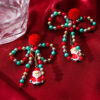 Wholesale Colorful bow pom-pom earrings