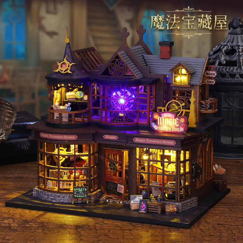 Wholesale diy Cabin Magic Treasure Handmade Assembled Model Villa Decoration