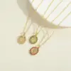 Vintage Style Simple Style Virgin Mary Copper Plating Inlay Zircon 14k Gold Plated Pendant Necklace