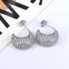 Wholesale 1 Pair Ig Style Simple Style Moon Plating Inlay Copper Artificial Rhinestones Gold Plated Ear Studs
