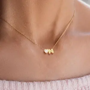 Letter Heart Shape 201 Stainless Steel Artificial Crystal Copper Elegant Simple Style Classic Pendant Necklace