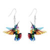 Wholesale Semi-managed European and American new environmentally friendly acrylic earrings fashion personality colorful hummingbird earrings earrings