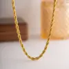 Wholesale Jewelry Simple Style Twist Stainless Steel Titanium Steel PVD Coated Plating Necklace