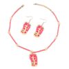 Wholesale Cross-border beach vacation style slippers earrings dopamine printed beaded acrylic necklace fashion set for women