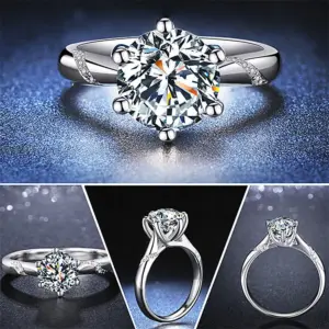 06 Imitation Moissanite Six-Claw Ring / Adjustable Opening
