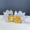 Wholesale Europe And The United States New Exquisite Zircon Yellow Diamond Inlaid Water Drop Copper Earrings