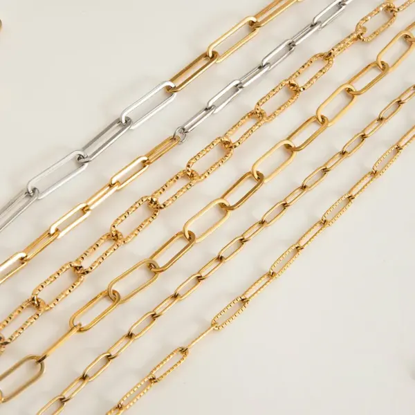 PVD Coated Real Gold Plated Geometric 316 Stainless Steel Simple Style Commute Waterproof Non Tarnish 316 Stainless Steel Chain Necklace