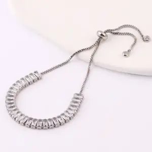 Stretch Bracelet White Diamond Platinum / 18K