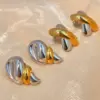Wholesale PVD Coated Real Gold Plated 18K Gold Geometric 304 Stainless Steel Elegant Luxurious Waterproof Non Tarnish Ear Studs