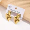 Wholesale Trendy INS Style 201 Stainless Steel Water Plating Stripe Multi Waterdrop Shaped Earrings Women's Jewelry