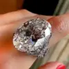 Wholesale New Super Large Oval Zircon Women's Ring Simple Copper Ring Hand Jewelry