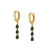 Wholesale Fashion Water Droplets Plating Metal Artificial Gemstones Earrings