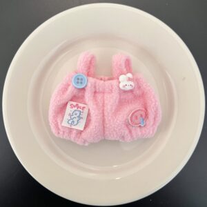 Pink bunny suede overalls