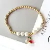 Wholesale Copper Ball Chain Beaded Pearl Cherry Strawberry Chili Bracelets