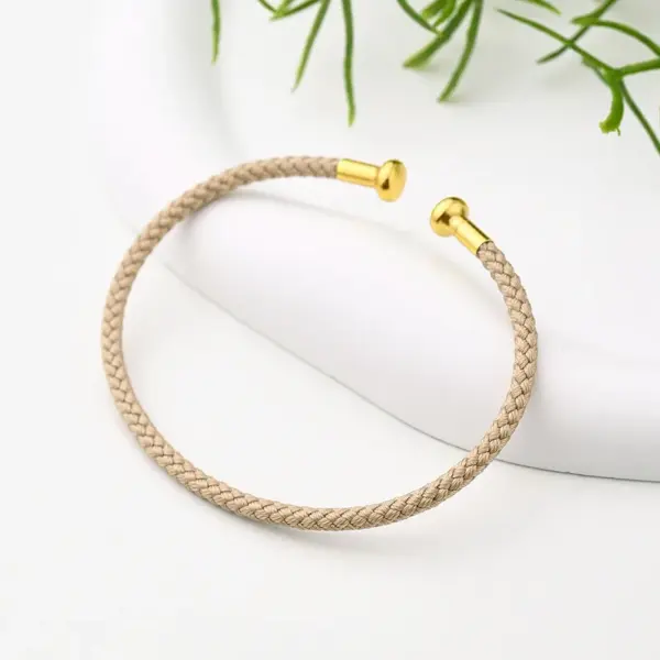 Wholesale Nylon Copper 18K Gold Plated Handmade Plating Multicolor Simple Solid Color Adjustable Bracelet