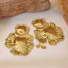Wholesale 1 Pair Cute Exaggerated Sweet Flower 304 Stainless Steel Imitation Gold Electroplating Drop Earrings