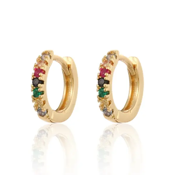 Wholesale Women's Simple Style Solid Color Copper Earrings Inlaid Zircon Zircon Copper Earrings