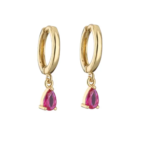 Wholesale Fashion Water Droplets Copper Artificial Gemstones Copper Earrings