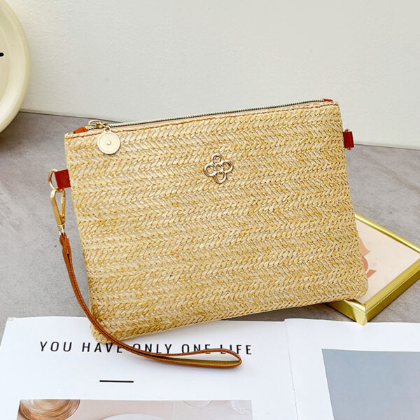 Wholesale 2025 New Floral Decorated Woven Handbag, Crossbody/Shoulder Bag, Casual Simple Mobile Phone Bag, Small Export Bag