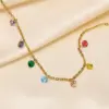 oly-b2b57a2e3d9af1050bbb5e3efc88f38d Wholesale Jewelry Simple Style Geometric Stainless Steel Zircon Gold Plated Plating Inlay Anklet