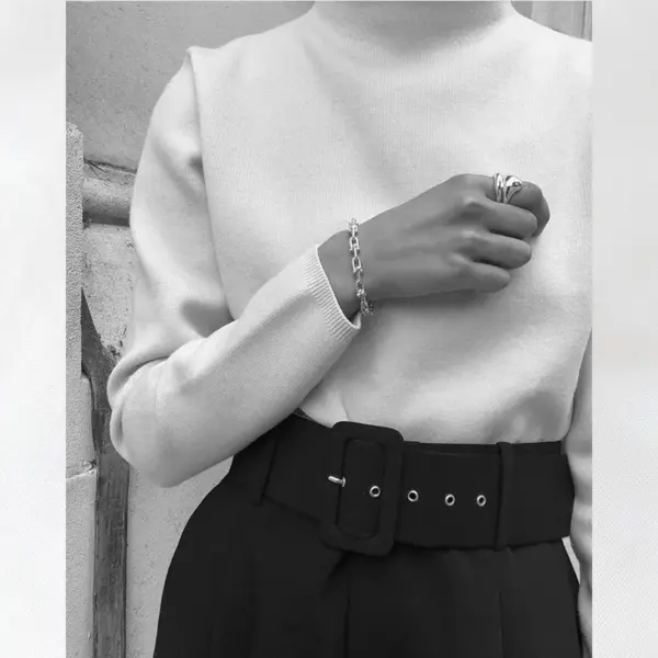 PVD Coated Real Gold Plated U Shape 304 Stainless Steel Hip-Hop Simple Style Waterproof Non Tarnish Bracelets