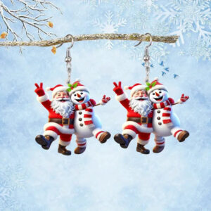 Wholesale Santa Claus and Snowman Cartoon Character Earrings - Fun and Festive Earrings