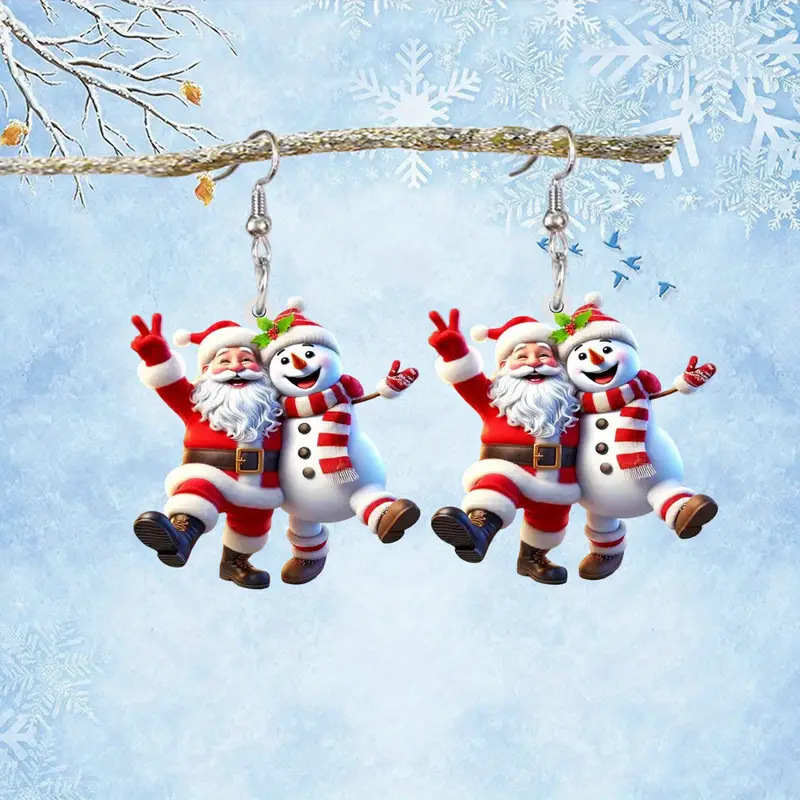 Wholesale and Snowman Cartoon Character Earrings - Fun and Festive Earrings