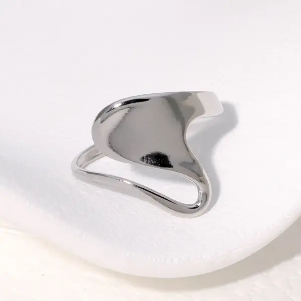 PVD Coated Real Gold Plated 18K Gold Asymmetrical Irregular 304 Stainless Steel Modern Style Simple Style IG Style Waterproof Non Tarnish Open Rings